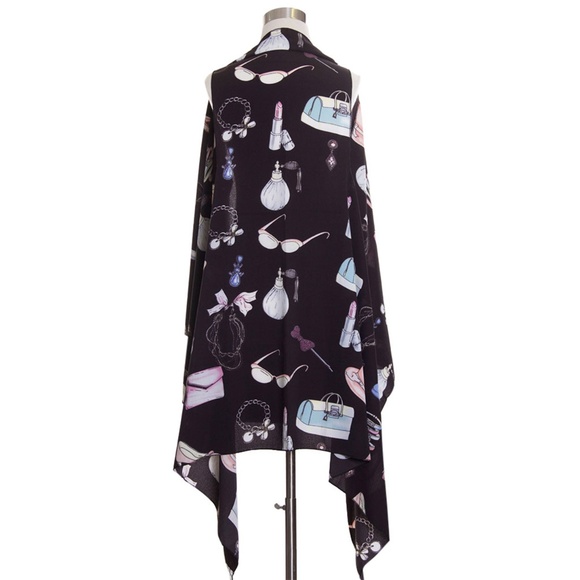 Code22 Illustration Print Beach Vacation Cover Up - Picture 3 of 4